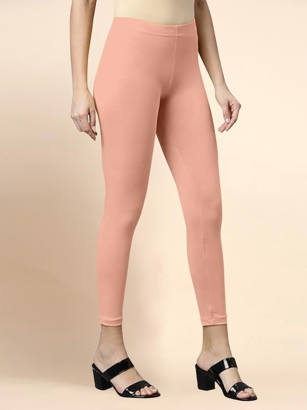 Image of TRENDMALLS Women's Microfiber Elastane Stretch Soft Cropped Leggings with Ultrasoft Waistband for Women