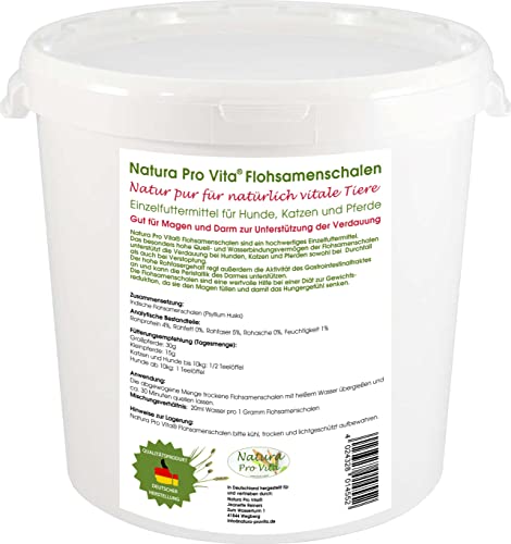 Flohsamenschalen Hund Diätfutter zum Abnehmen gut für Verdauung Magen Darm Naturprodukt 500g