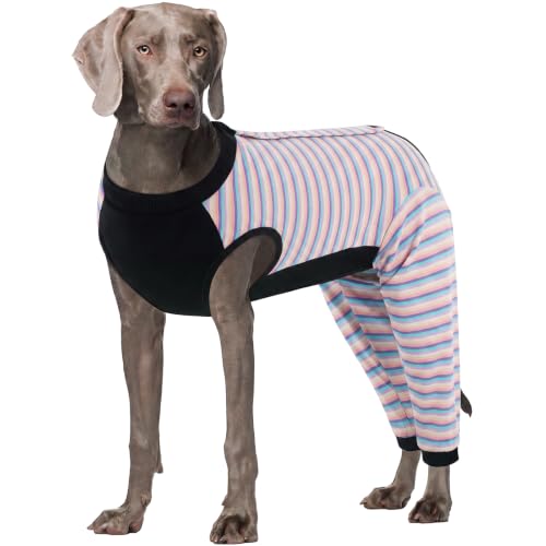 Image of Kuoser Dog Recovery Suit with Anti Licking Rear Leg Sleeve, Purple 4XL