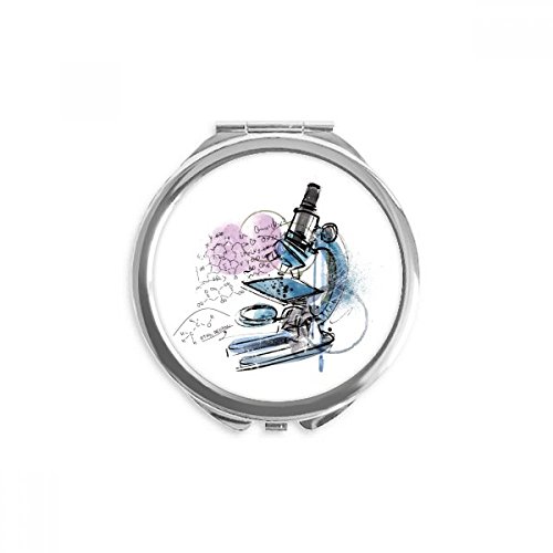 Miroir rond de poche microscope portable chimie de maquillage à la main