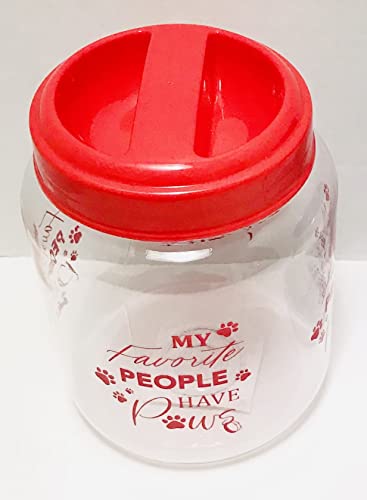 CGT BPA-Free Plastic Airtight Dog Cat Pet Treat & Food Storage Containers Canisters Jars Red Royal Blue My Favorite People Have Paws A House Is Not A Home Without Paw Prints (Set of 2) CGT BPA-Free Plastic Airtight Dog Cat Pet Treat & Food Storage Containers Canisters Jars Red Royal Blue My Favorite People Have Paws A House Is Not A Home Without Paw Prints (Set of 2)