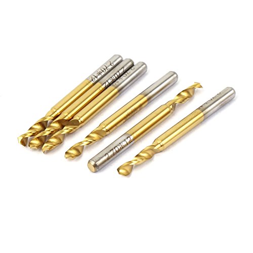 Aexit 2.7mm x Fuses 12mm Helical Grooved TiN Coated Carbide PCB CNC Micro Drill Bits PCB Fuses 6 Pcs