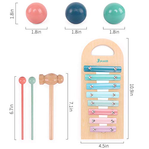 Enlitoys Wooden Pounding And Hammer Toy Pound A Ball Toy With Slide Out Xylophone Wooden Educational Pounding And Hammer Montessori Musical Toys For Toddlers 3+Years Old Kids #TOP5