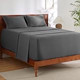 BEDSURE 3-teiliges Bettwäsche-Set Atmungsaktiv, Spannbettlaken, Bettlaken, 1 Kissenbezüge, 90x190 cm + 50x75 cm, Anthrazit-grau