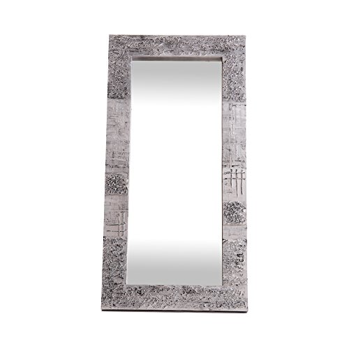 Lohoart L-1267-2 - Espejo sobre Lienzo Pintado Artesanal, Espejo Pared Color Plata, Medidas: 120X60X10 cm Cover