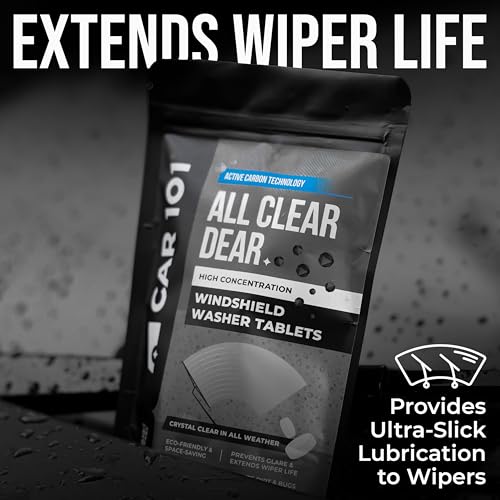 Image of CAR101 Windshield Washer Tablets - 25Pcs | Car Accessories | Automotive Glass Wiper Cleaning Tablets | Concentrated Glass Cleaning | Bug & Dirt Remover, Eco-Friendly Washer Fluid Substitute
