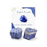 GolbalJew Lapis Lazuli Natural Raw Crystals 2PCS Healing Crystal Stones 1.2-2.0” Reiki Healing Gemstones for Meditation Chakra Balance Home Decor
