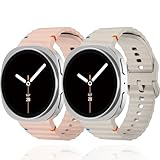 SOLOLUP Cinturini sportivi per Samsung Galaxy Watch 8 40 mm 44 mm/Galaxy Watch 8 Classic Band 46 mm, confezione da 2, senza spazi vuoti, cinturino in morbido silicone per Samsung Galaxy Watch 8 40 44