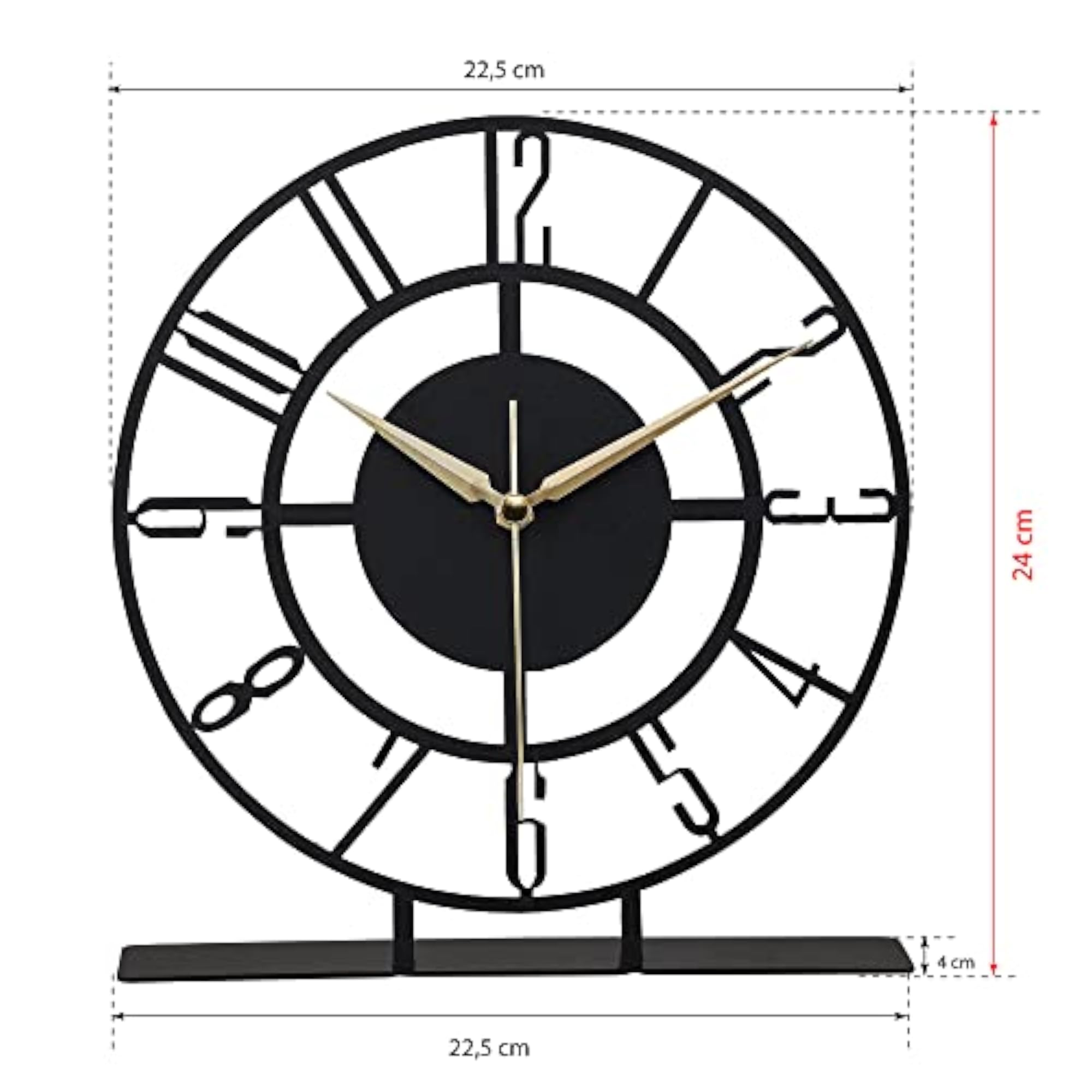 Metal Desk Clock with Industrial Minimalist Design