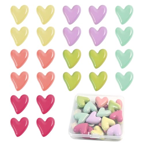 24 imanes decorativos corazón multicolor para nevera