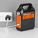 EASYmaxx Solar Generator Kit 4500 mAh | 2 Charging Modes: Solar Panel or USB | For Charging Mobile Phone, Power Bank and Much More | Integrated FM Radio and Speaker Including [Black/Orange]