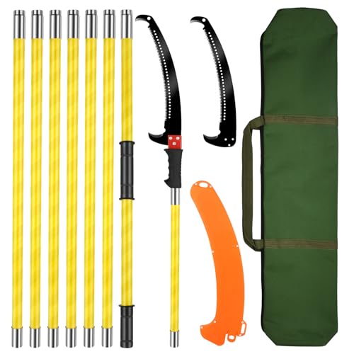 Coupe Branche Telescopique 8m: Scie à Élaguer Télescopique, Scie D'élagage Manuelle, Outils de Jardinage Pour la Taille des Palmiers et Des...