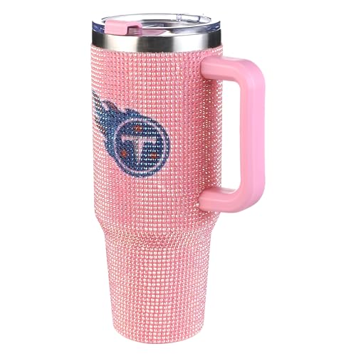 Image of The Memory Company Officially Licensed 40oz Pink Bling Game Day Tumbler, Tennessee Titans