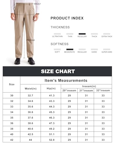 Libin Men'S Dress Pants Classic Fit Pleated Front Work Golf Pants 31 Inch Stretch Business Casual Pants Lightweight With Pockets thumb #5