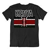 body-soul-n-spirit T-Shirt Bandera Kenya Regalo Orgullo Logo Camisa