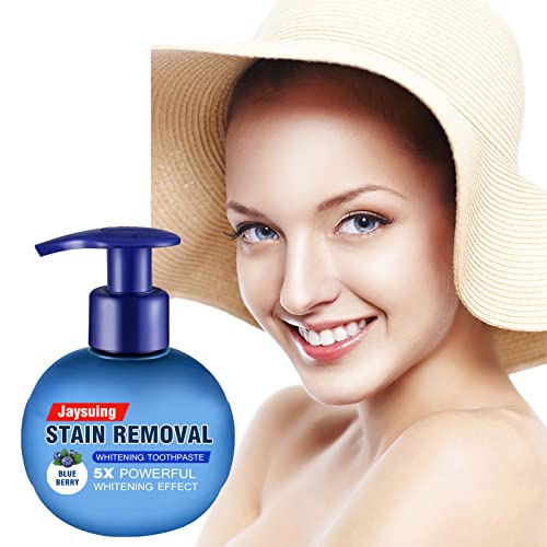 Baking Soda Whitening Toothpaste,Strengthening Stain Removal Whitening Toothpaste Strong Cleaning Power Natural Stain Remover Press Toothpaste (Blue Berry+Passion Fruit) #TOP6