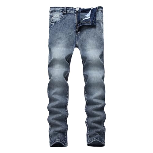 Men's Sliming Jeans Retro Solid Holes Denim Pants Fashion Slim Fit Ripped Stretch Jogging3