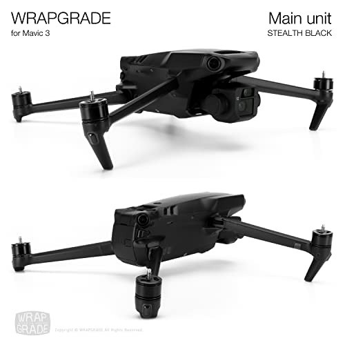 Image of WRAPGRADE Full Skin Stickers for DJI Mavic 3 / Mavic 3 Classic (STEALTH BLACK)