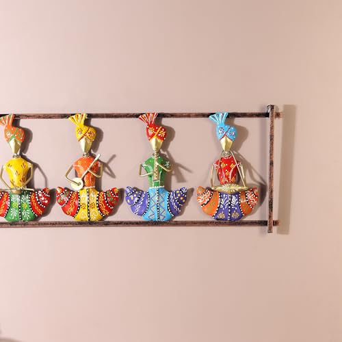 Image of Habere India-All the Cultures Fabricating India Rajasthani Figures Wall Decor | Wall Art | Corporate Gift Items for Employees