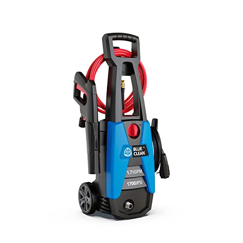AR Blue Clean BC142HS Electric Pressure Washer 1700 PSI 1.7 GPM 11 AMP 15 Degree Nozzle Easy Squeeze Spray Gun Foam Cannon Extension Lance 25 Hose Compact Ergonomic Handle Design 18 Lbs
