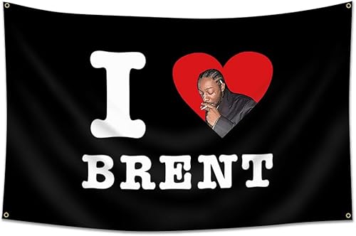 AIFEEDD Tapiz Brent 2024 con la bandera I Love Brent Faiyaz de 36 x 60 pulgadas para dormitorio, sala de estar, dormitorio universitario, decoración