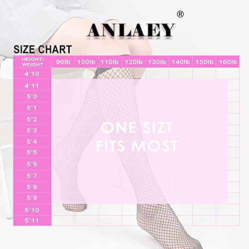 Anlaey Women's Knee High Fishnet Stockings Trouser Socks Sexy Fishnets Mesh Tights Rave Club Outfits Costumes #TOP5