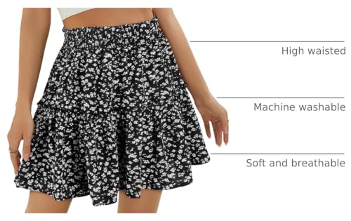 Image of Berydress Womens Ruffle Mini Skirt High Waist Flowy Casual Summer Skirts