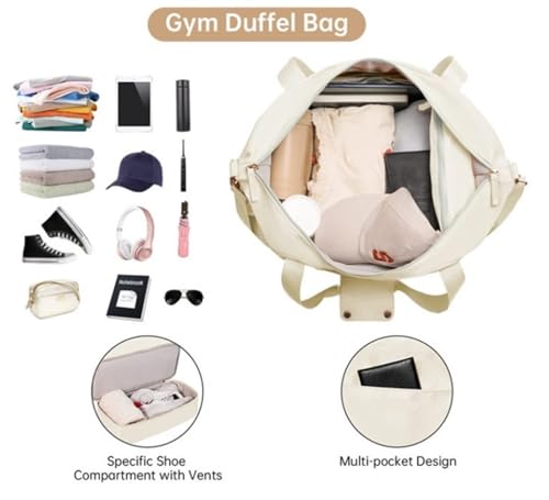 Convertible Suit Travel Bag Weekender Bags For Women,Travel Duffel Bags With Shoe Compartment And Toiletry Bag hanging garment duffel bag (Color : B, Size : 18.5in)3