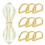 10 Piezas Anillos para Servilletas, Servilleteros Individuales Dorados,...