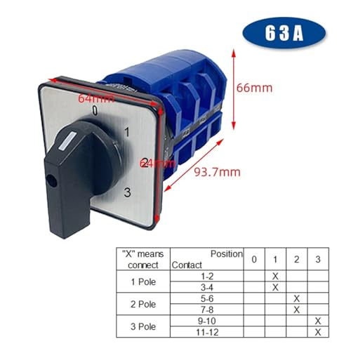 Interruptor de leva LW26-63/3 de 63 A para evitar sobrecalentamientos en circuitos YMW26 2