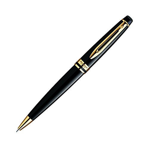 Waterman Expert Black Lacquer Gold Trim Retractable Ballpoint Pen