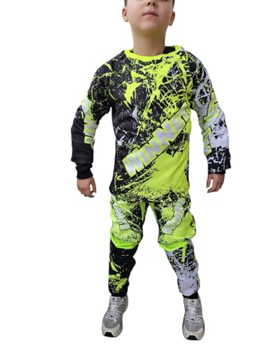 WinNet Completino tuta Bimbo Bambino Moto Cross Quad Maglia maglietta + Pantalone (10/12 ANNI)