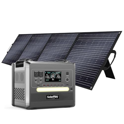 Amazon.co.jp: SolarPlay ポータブル電源 2400W ソーラーパネル200W 大