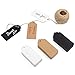 Rectangular Gift Tags with 33 ft Natural Jute Twine, 150 pcs Three Colors Black White Brown Free Editable Blank Gift Labels for Christmas Wedding Birthday Thanksgiving Gift