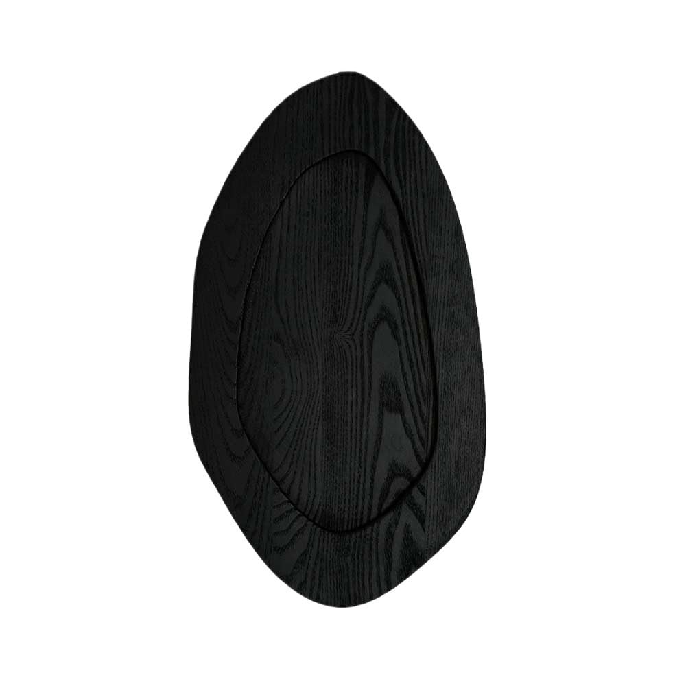 XUJUAN-0227 Fruit Bowls Solid Wood Fruit Bowl, Irregular Oval, Black Plate, Used for Table Decoration or Serving Food, Fruits, Vegetables, Meat Breakfast