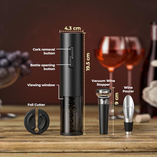 GHB Wine Opener Electric Wine Bottle Opener Rechargeable Cordless, Automatic Wine Corkscrew Opener for Home Kitchen Party Bar Gifts for Men by GHB - Image 8