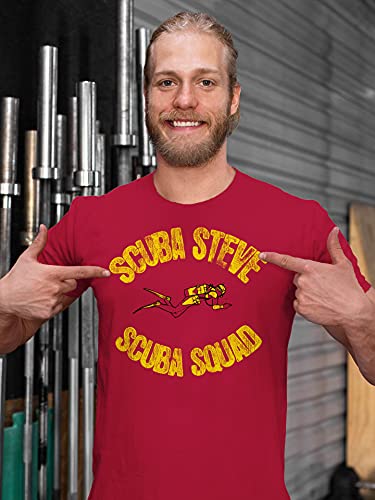 Shirtinvaders Scuba Steve - Funny Retro Vintage Movie Tee Shirts - F/Red-Sm #TOP1