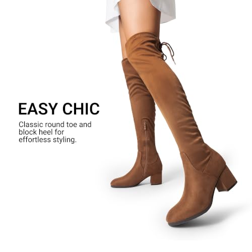 DREAM PAIRS Women's Over The Knee Thigh High Boots,Brown/Suede,8.5 - image 4