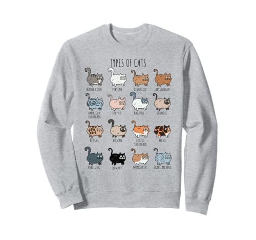 Cute Types of Cat Lady Birman Bengal Nebelung Persian Sweatshirt