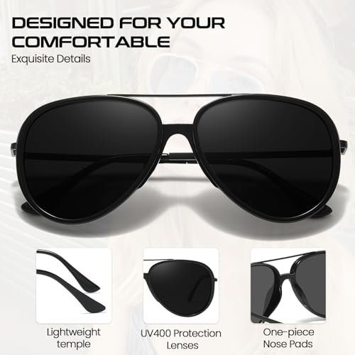 SODQW Tangle Free Aviator Sunglasses for Women Men Polarized Trendy Sun Glasses with UV400 Protection for Fishing Driving4