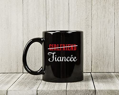 ATC Fiancee Mug, Funny Best Fiancee Ever Coffee Mug for Future Mrs, Cute Engagement Gift Idea for Engaged Women Girls, Fiance Black Cup