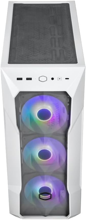 Cooler Master MasterBox TD500 Mesh V2 - E-ATX Mid-Tower PC Case with Tessellated Mesh, 3 x 120mm Pre-Installed ARGB Fans, Removable Top Panel, Tempered Glass Side Panel, USB Type-C 10Gbps - White