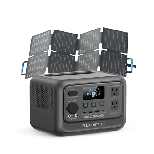 BLUETTI AORA30 V2 ポータブル電源 と 60W ソーラーパネル 1枚 セット 288Wh リン酸鉄リチウム 10年長寿命 AC100V 定格出力600W 45分で80%まで急速充電 1500Wリフト機能 0.01秒UPS 30dB静音 日本語画面 アプリ遠隔操作 耐熱防火設計 防災/キャンプ/車中泊に （グレー）の商品画像（Amazon）