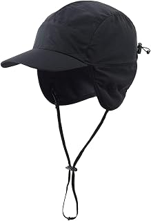 Waterproof Winter Hats Warm Polyester Lined Earflaps Cap,Black
