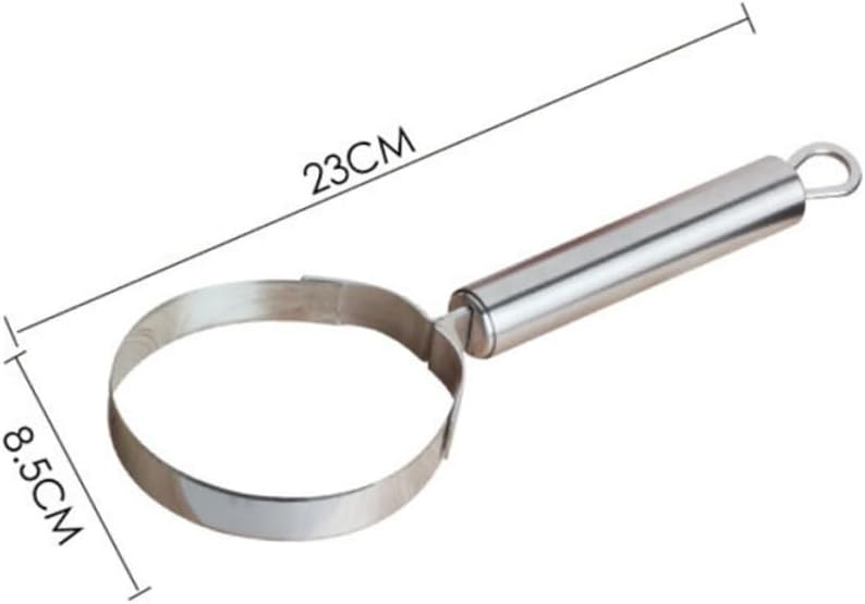 Mikinona 1pc Stainless Steel Fruit Scoop with Round Ring Design Portable Watermelon Digging Gadget for Seeder and Kitchen Use Silver