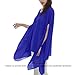 Max Hsuan Women's Loose Solid Sheer Chiffon Caftan Poncho Batwing Tunic Top Blouse Summer Oversized Shirts Blue