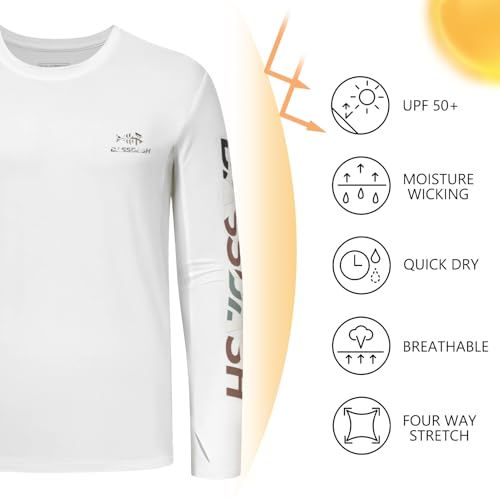 BASSDASH Men’s Graphic Shirts Long Sleeve Fishing Shirt UPF 50+ Moisture Wicking UV Sun Protection FS35M3