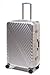 Produktbild Cool-9 Aluminium-Reisekoffer Silber L, 92 Liter Volumen, mit TSA Zahlenschloß, Teleskopgriff, 4 Leichtlaufdoppelrollen, stabile Verzurrgurte, sehr stabile Bauweise aus Aluminium