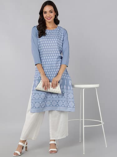 Image of Vaamsi Women's Crepe Floral Regular Kurta