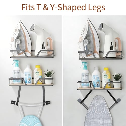 Daoun Ironing Board Hanger, 2-Layer Ironing and Iron Board Holder, Iron Board Wall Mount for Laundry Room Organization and Storage — view 5